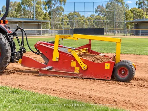 Red and Yellow Scraper at Baseball Diamond — application concept