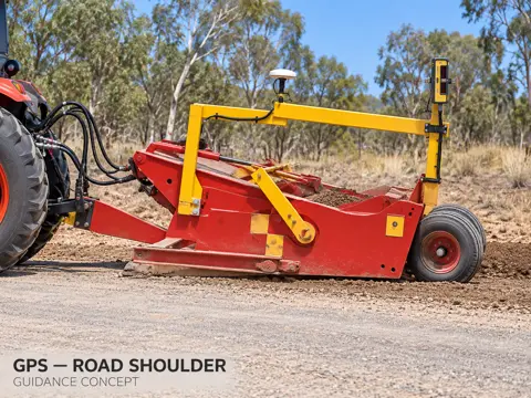 GNSS Guidance on a Red Road Scraper — application concept