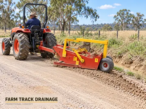 Tractor Scraper Grading a Farm Track — application concept