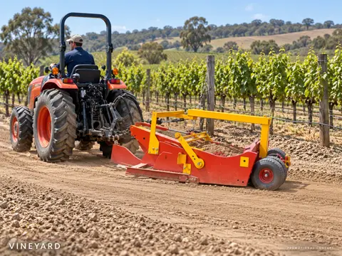 Compact tractor vineyard headland smoothing — application concept