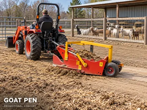Compact Tractor Cleaning Goat Pen — application concept